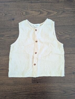Fostered Collection Vest Size 2T Cream Cotton Cottagecore